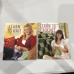 Learn to Crochet - Learn To Knit Step by Step How To's Plus Easy Projects Books